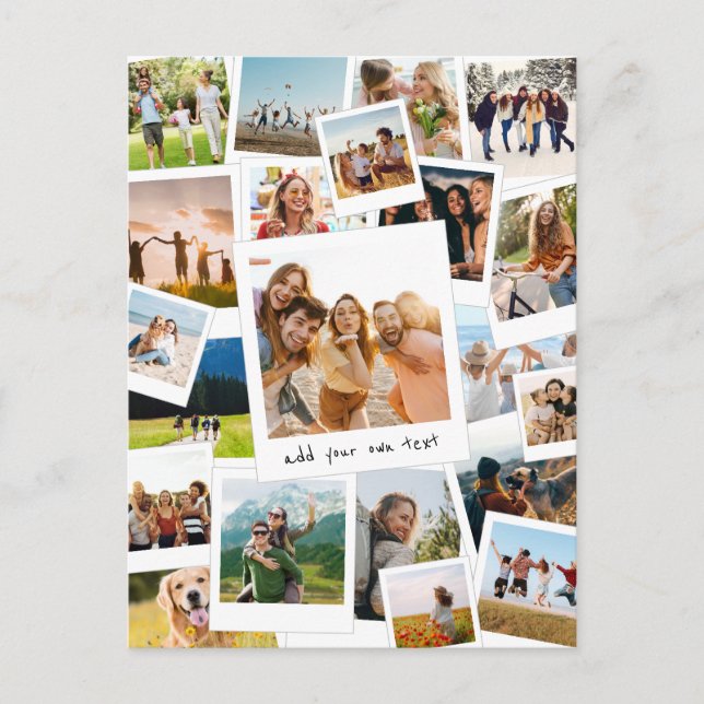 Modern Picture Scrapbook Photo Collage Postcard (Front)