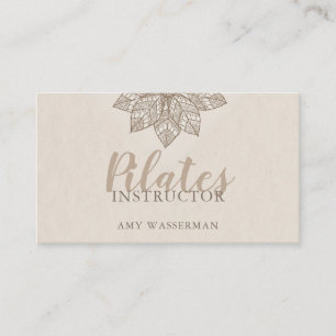 Modern Pilates Instructor Lotus Flower Business Card