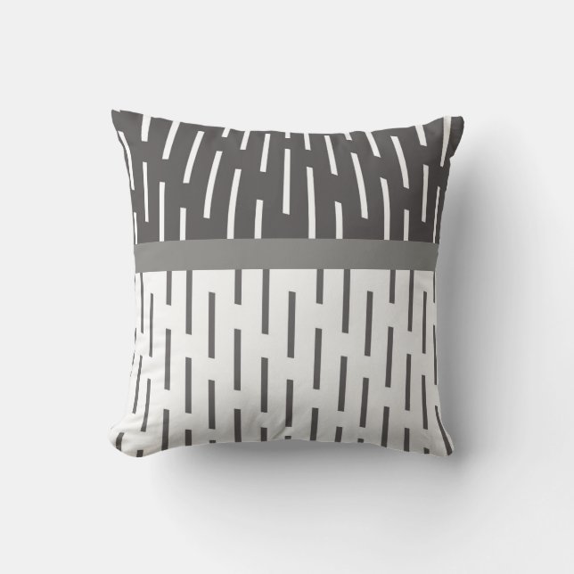 modern pillow abstract pattern grey and white (Front)