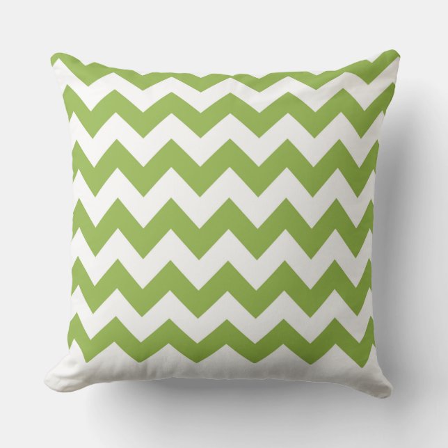 Modern Pillow Green Zig Zag Pattern CH9 (Front)