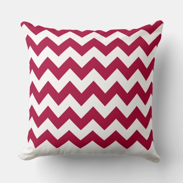 Modern Pillow Red Zig Zag Pattern CH9 (Front)