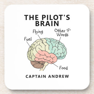 Modern Pilot Name Funny Aviation Coaster