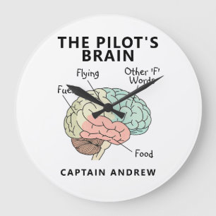 Modern Pilot Name   Funny Aviation Quote Large Clock