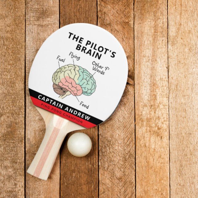 Modern Pilot Ping Pong Champions Name Red Black Paddle (Modern pilot ping pong champion name ping pong paddle )