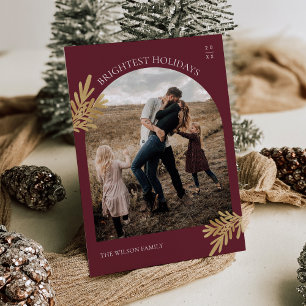 Modern Pine Christmas Photo Holiday Card