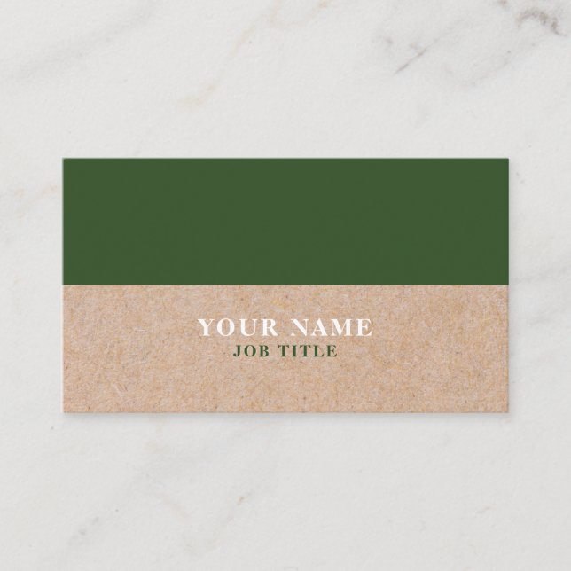 Modern Pine White PRINTED Kraft Business Card (Front)