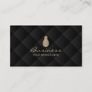 Modern Pineapple Luxury Black & Gold Pattern Business Card