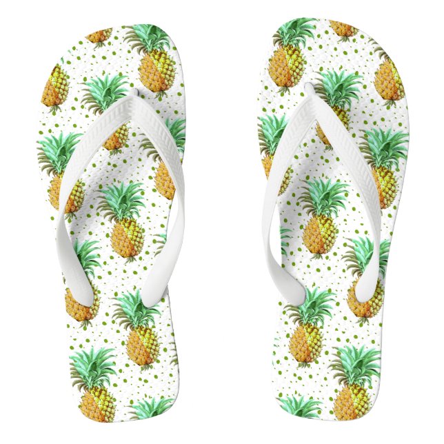 Modern Pineapple Pattern Flip Flops (Footbed)