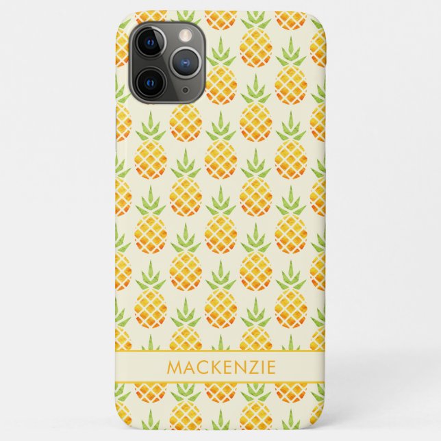 Modern Pineapple Pattern Personalised Case-Mate iPhone Case (Back)