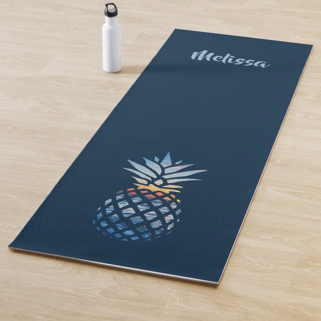 Modern Pineapple Personalised Yoga Mat (In Situ)