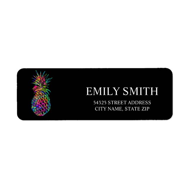 Modern Pineapple Return Adress Label (Front)