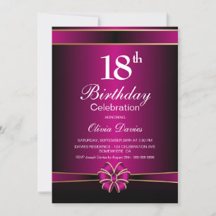 Modern Pink 18th Birthday Celebration Invitation