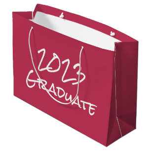 Modern Pink 2023 Graduation Large Gift Bag