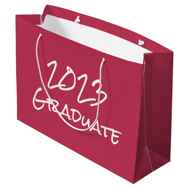Modern Pink 2023 Graduation  Large Gift Bag (Back Angled)
