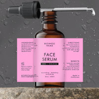 Modern Pink 2 OZ Dropper Bottle Waterproof Label