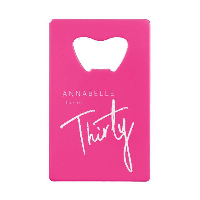 Modern Pink 30th Thirty Thirtieth birthday party (Front)