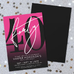 Modern Pink 40th Birthday Party Invitation<br><div class="desc">Celebrate forty years in style with this modern hot pink-to-black gradient 40th birthday party invitation. The design features a large black “40” across most of the card, with a handwritten script-style white “Forty” layered over it for a bold, contemporary look. The party details sit neatly at the bottom in a...</div>