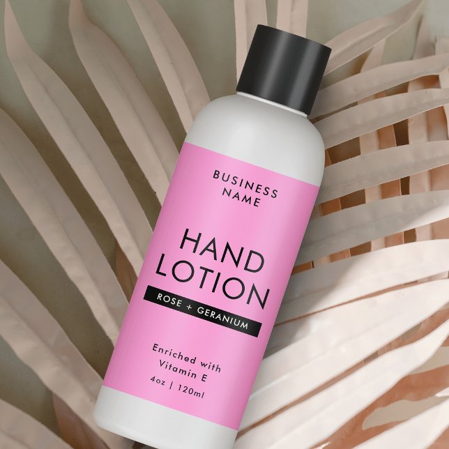 Modern Pink 4 OZ Cosmetic Bottle Wrapper Label (Modern Pink 4 OZ Cosmetic Bottle Wrapper Label *Verify size to ensure a good fit*)