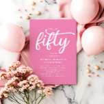 Modern Pink 50th Birthday Fifty And Fabulous  Invitation<br><div class="desc">Personalised Modern Pink 50th Birthday Fifty And Fabulous Invitation.</div>