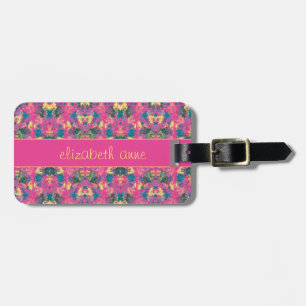 Modern Pink Abstract Luggage Tag