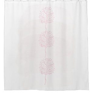 Modern Pink Abstract Nature Shower Curtain