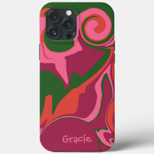 Modern Pink Abstract Trendy Stylish iPhone 13 Pro Max Case
