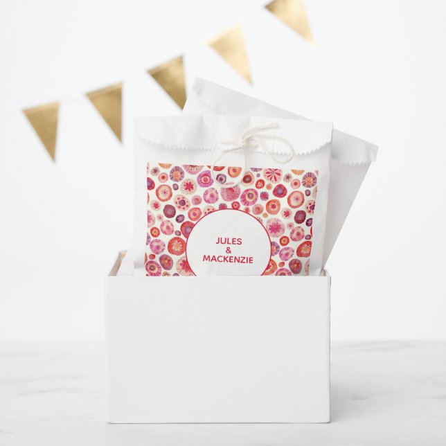 Modern Pink Abstract Wedding Favour Bags (Party)