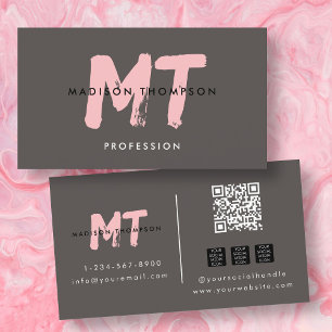 Modern Pink Aesthetics, Braid, PMU Lash Tech Business Card