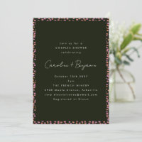 Modern Pink and Black Dots Elegant Couples Shower