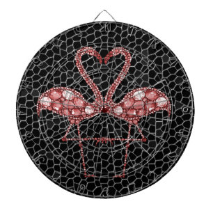 Modern Pink and Black Flamingo Abstract Dartboard