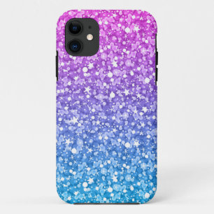 Modern Pink And Blue Glitter iPhone 11 Case