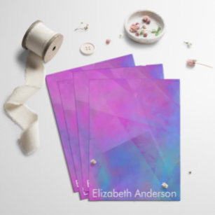 Modern Pink and Blue Grunge Personalized Pocket Folder