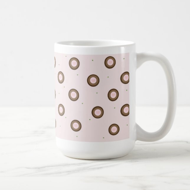 Modern Pink and Brown Circles Coffee Mug (Right)