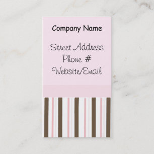 Modern Pink and Brown Stripes Business Card