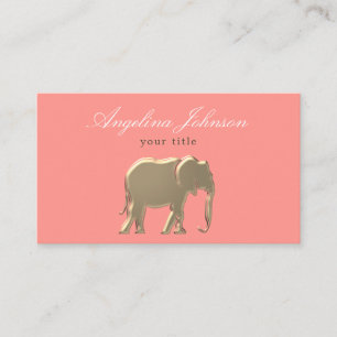 Modern Pink and Gold Business Card