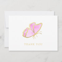 Modern Pink and Gold Butterfly Elegant