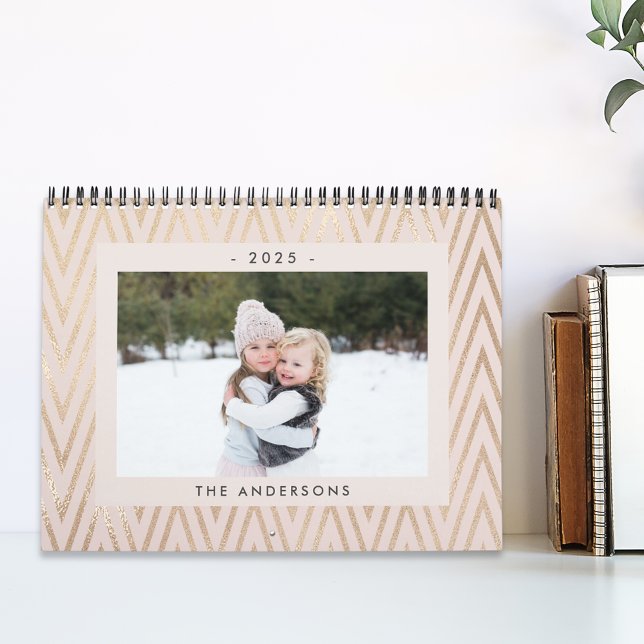 Modern Pink and Gold Family Photo Calendar (Creator Uploaded)