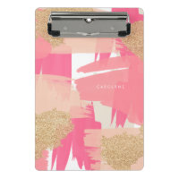 Modern Pink and Gold Glitter Abstract