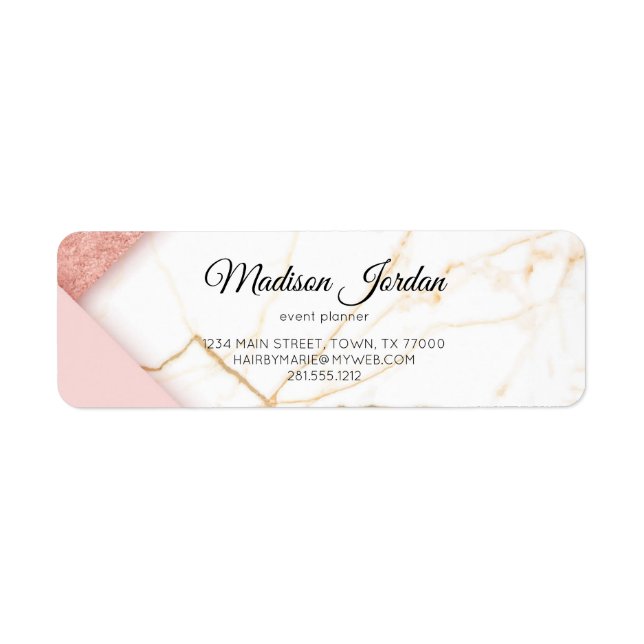 Modern Pink and Gold Marble (Front)