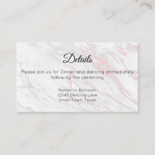 Modern Pink and Grey Marble Enclosure Card