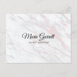 Modern Pink and Grey Marble Marketing Postcard
