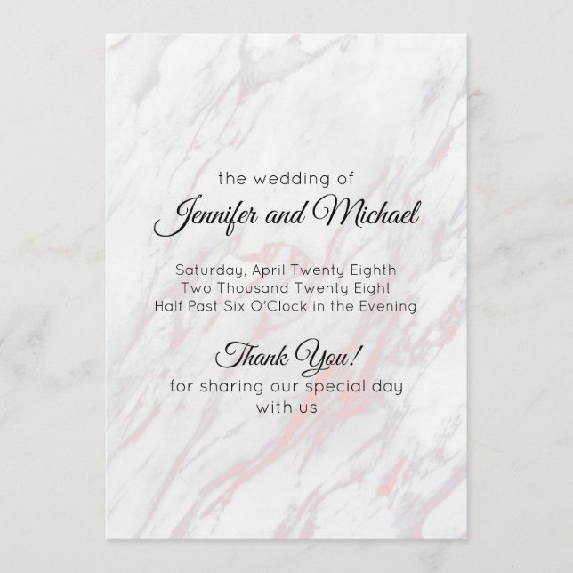 Modern Pink and Grey Marble Programme (Front)