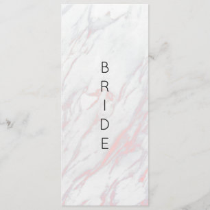 Modern Pink and Grey Marble Reserved Chair Sign Menu