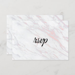 Modern Pink and Grey Marble RSVP Card