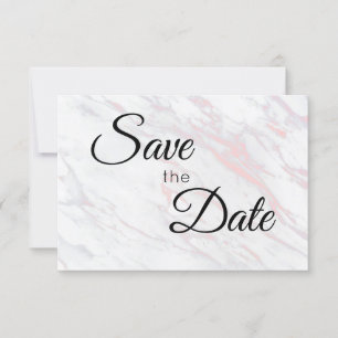 Modern Pink and Grey Marble Save The Date