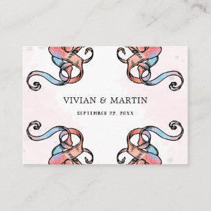 Modern Pink and milky way Mini Floral QR code RSVP Enclosure Card