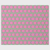 Modern Pink and Purple Circles Pattern Sage Green