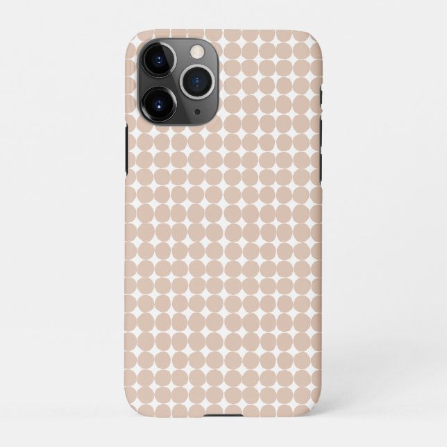 Modern pink and white polka dot iPhone case (Back)