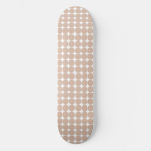 Modern pink and white polka dot skateboard