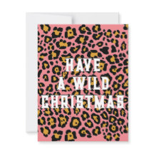 Modern Pink Animal Print Wild Christmas